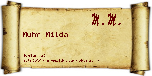 Muhr Milda névjegykártya